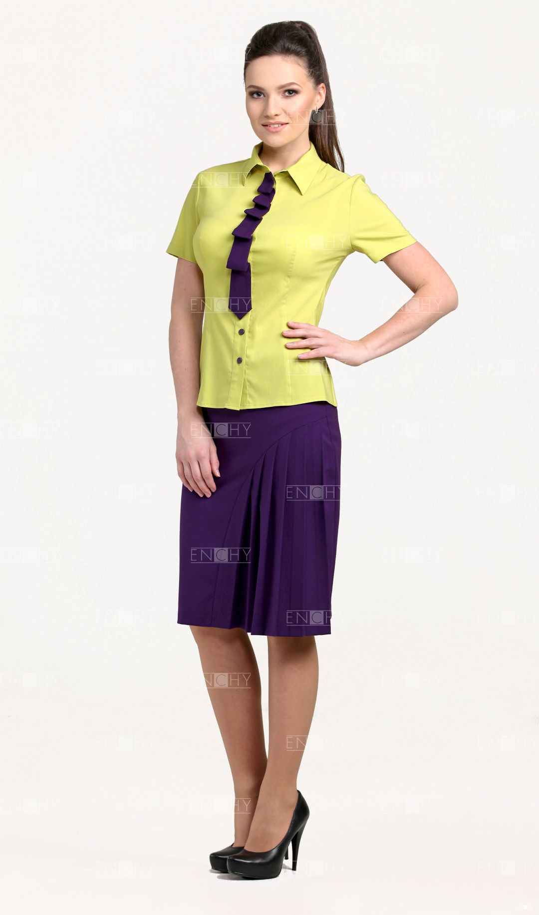 Юбка миди фиолетовая